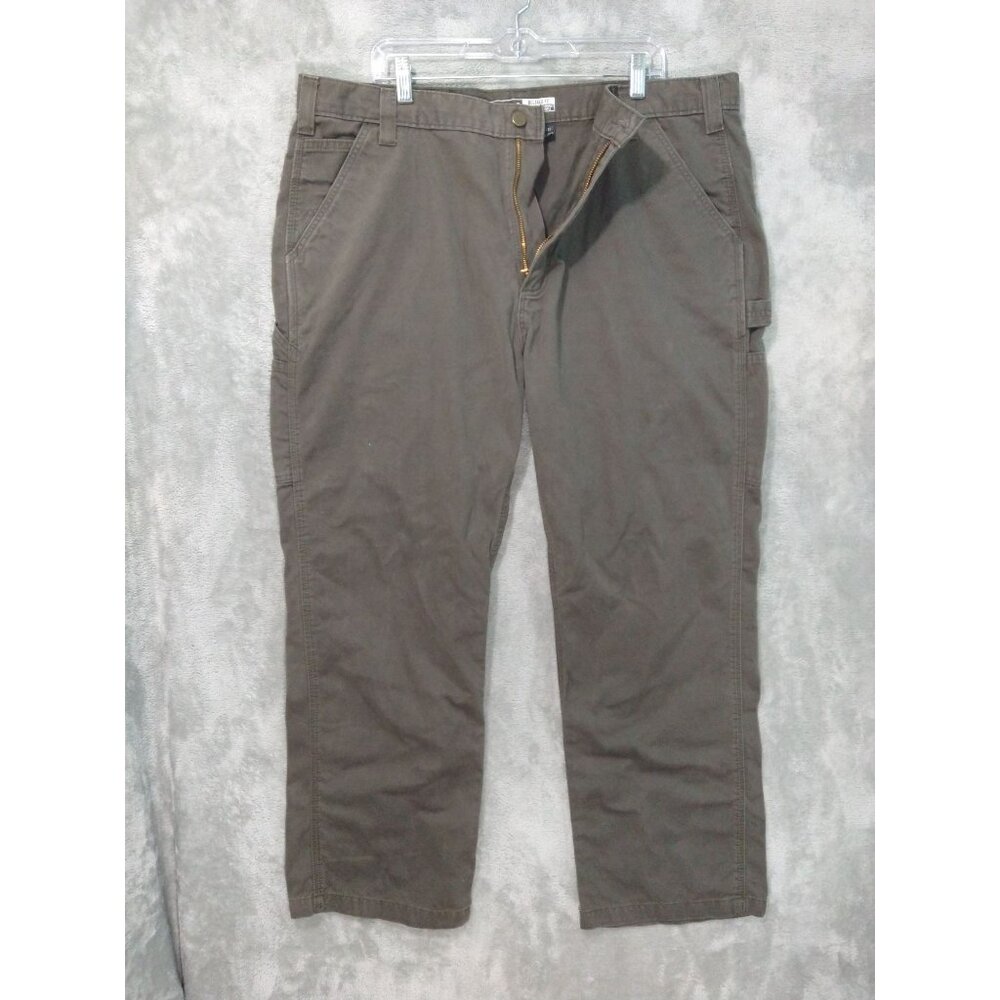 Carhartt Jeans Mens 42x30 Green Twill Relaxed Fit Dungaree Straight Leg